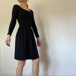 AEO Long Sleeve Textured Fit & Flare Dress